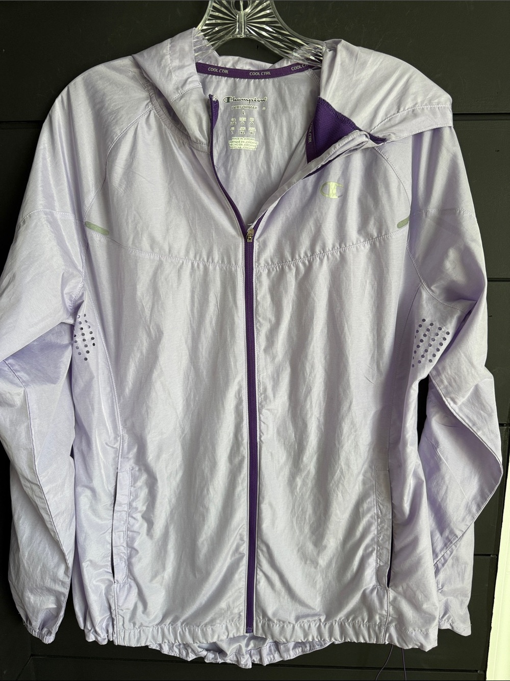 Champion Performax Cool CTRL  Lavender Full-Zip Hooded Windbreaker